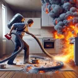 Policejní zásah v bytě - hrozil výbuch plynového sporáku, dvojice propojila sifon a hadici od vysavače