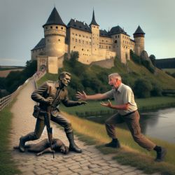 Za pokus o vraždu obviněn muž, který shodil turistu z hradeb v opilém loučení se svobodou